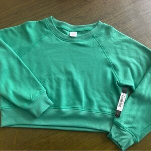 Girls Green Sweatshirt Crop Top Sz L 12/14